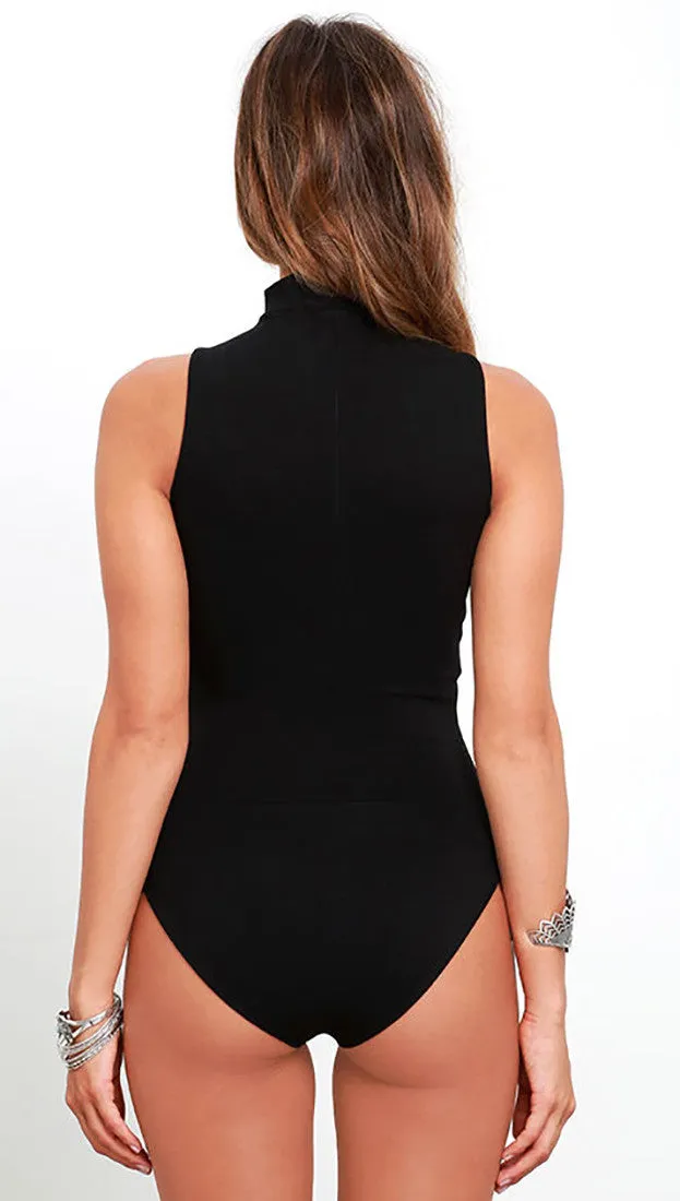 Choker Cut Out Bodysuit Black