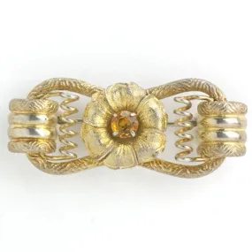 Citrine & Vermeil Sterling German Brooch