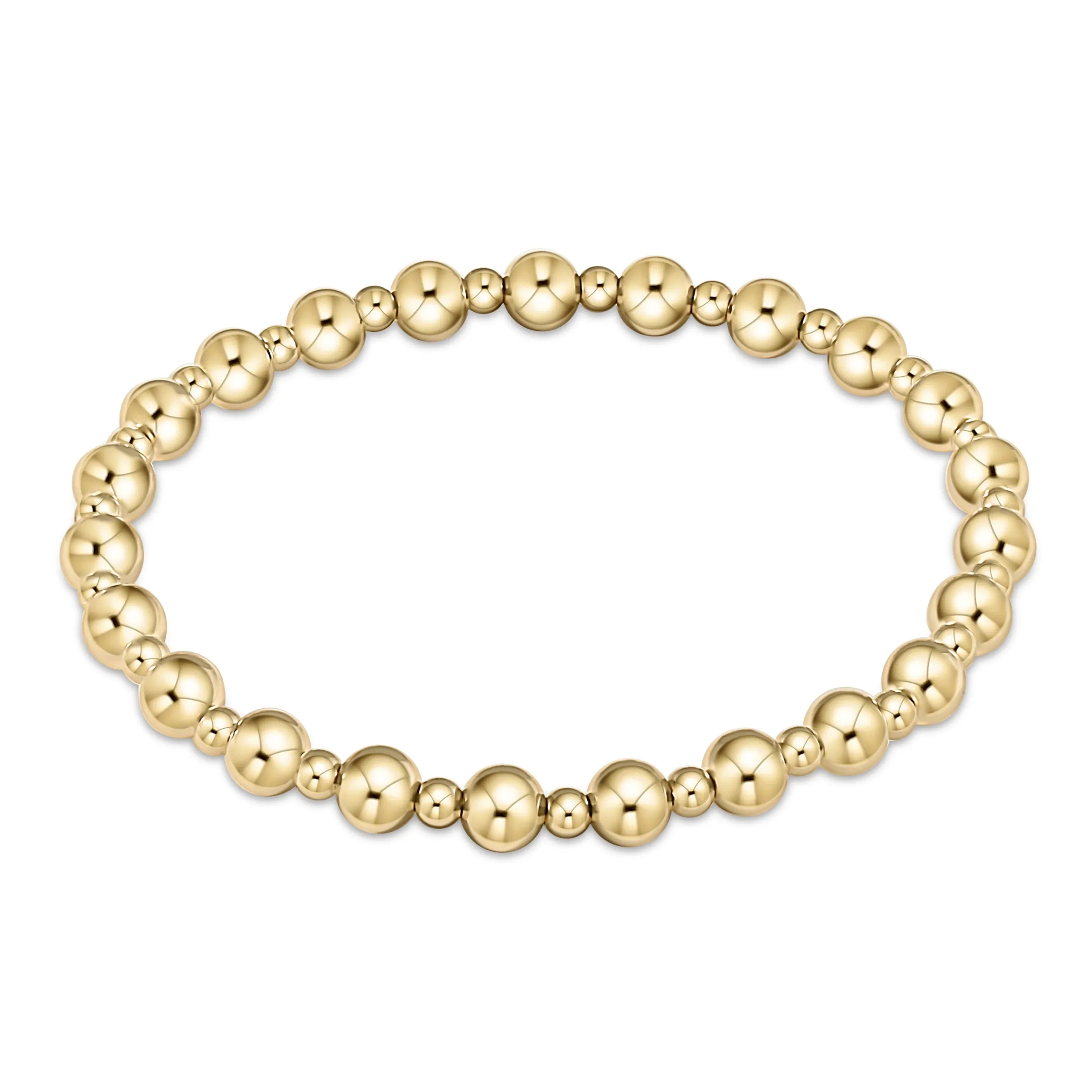 Classic Gold Grateful Pattern 5mm Bead Bracelet