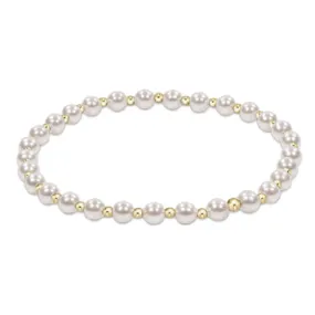 Classic Grateful Pattern 4mm Bead Bracelet - Pearl