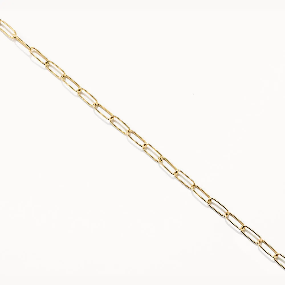 Classic Paperclip Chain Bracelet in 10k Gold