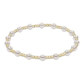 Classic Sincerity Pattern Gold Bead Bracelet-Pearl