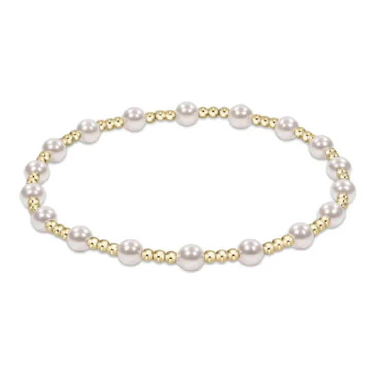 Classic Sincerity Pattern Gold Bead Bracelet-Pearl