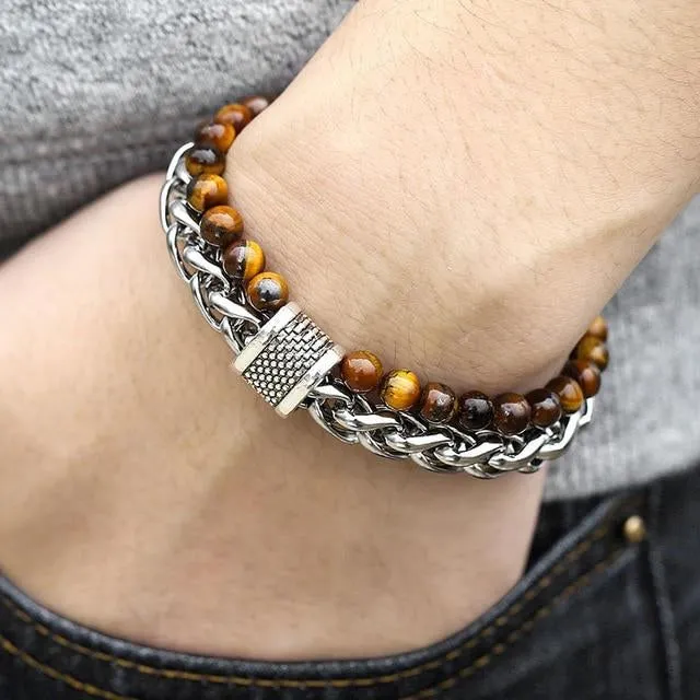 Classy Men Beaded Chain Bracelet - 6 Colors