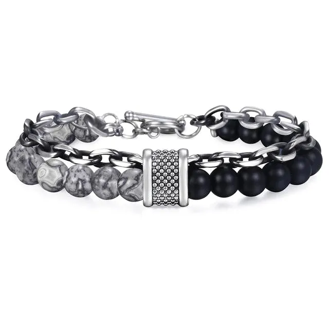 Classy Men Beaded Chain Bracelet - 6 Colors