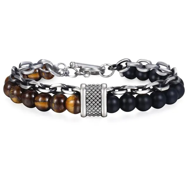 Classy Men Beaded Chain Bracelet - 6 Colors