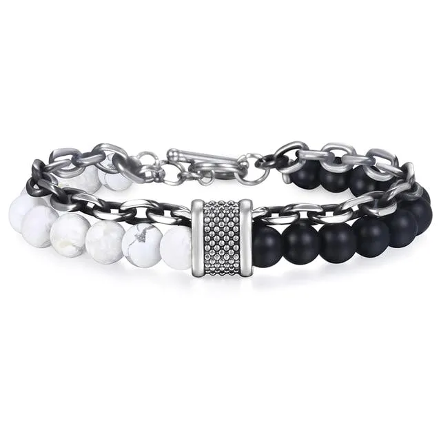 Classy Men Beaded Chain Bracelet - 6 Colors