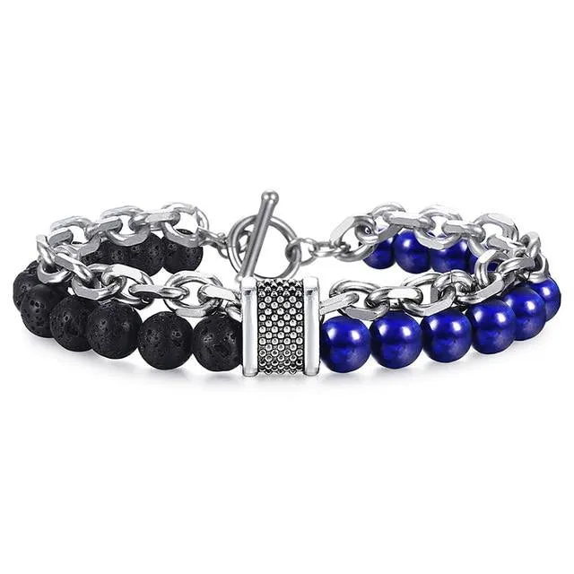 Classy Men Beaded Chain Bracelet - 6 Colors