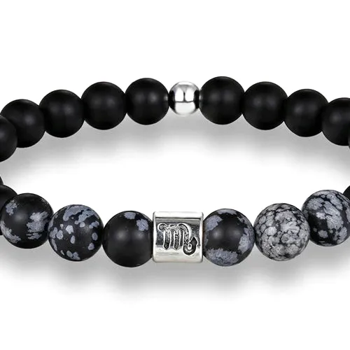 Classy Men Scorpio Black Beaded Zodiac Bracelet