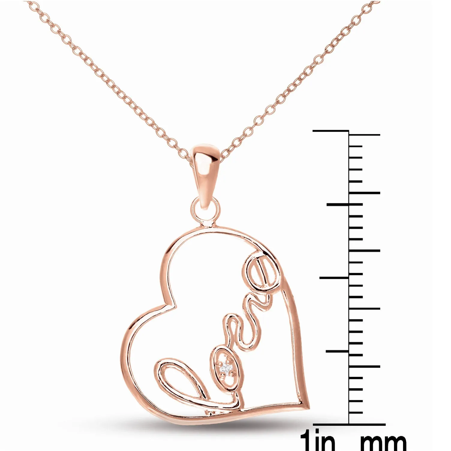 Classy " Love " Heart Shape Pendant Necklace