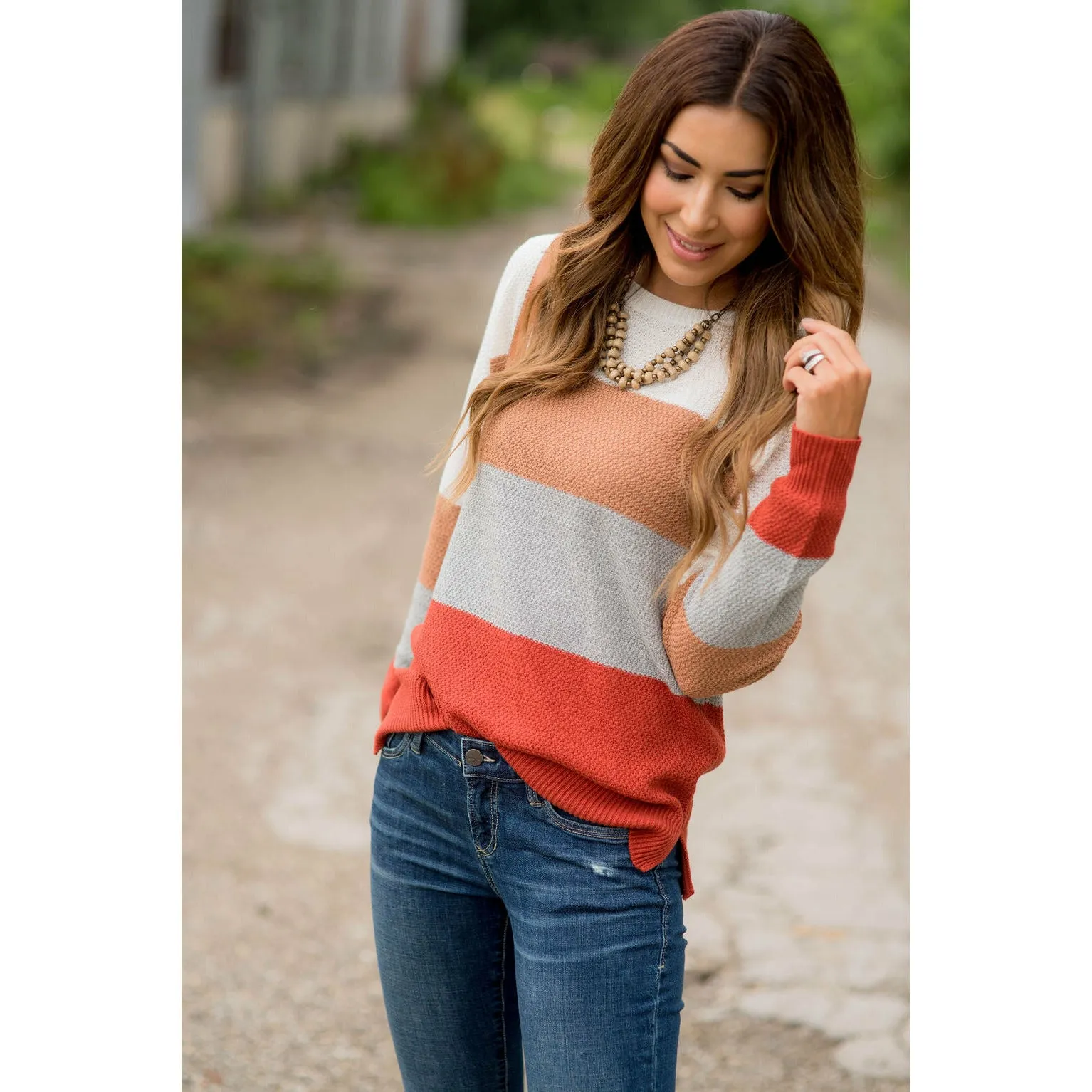 Color Blocked Lightweight Sweater