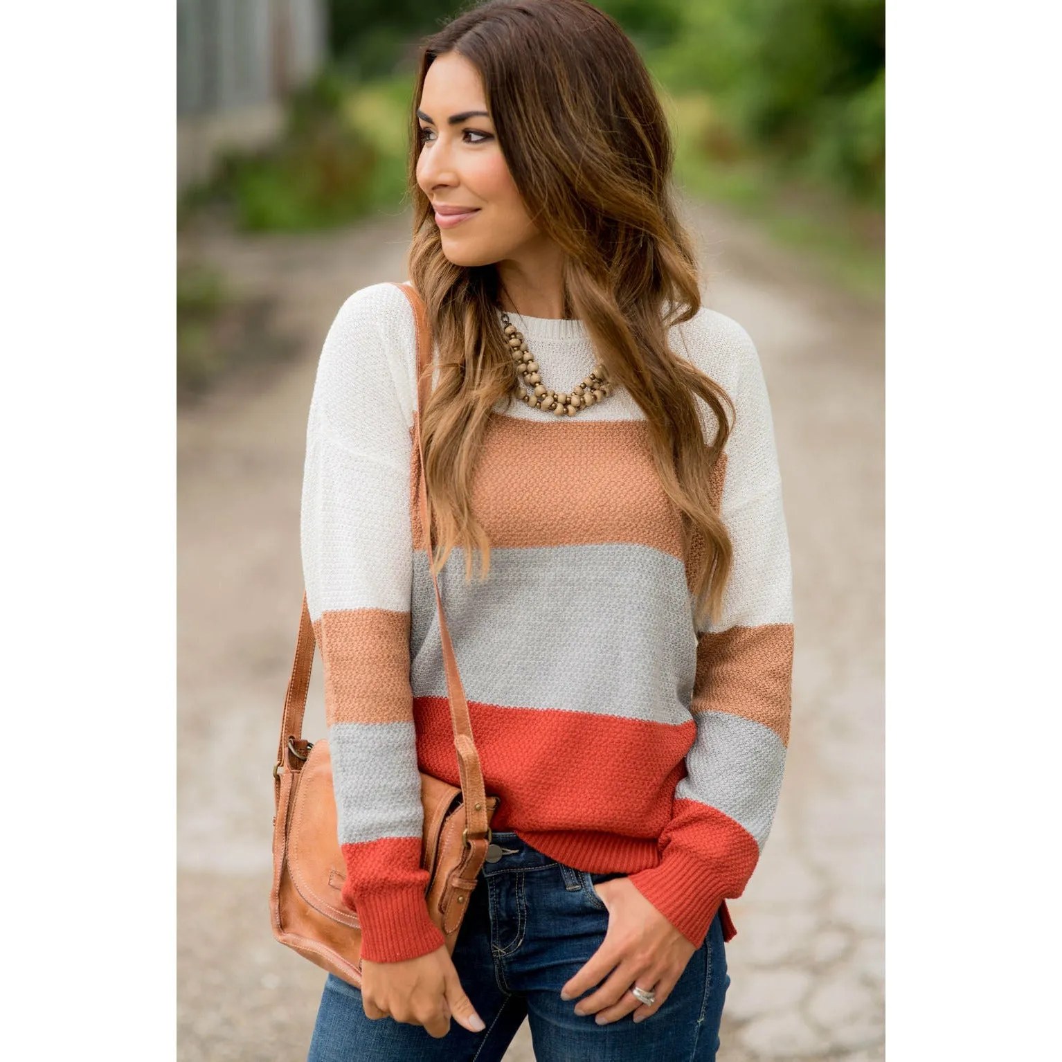 Color Blocked Lightweight Sweater