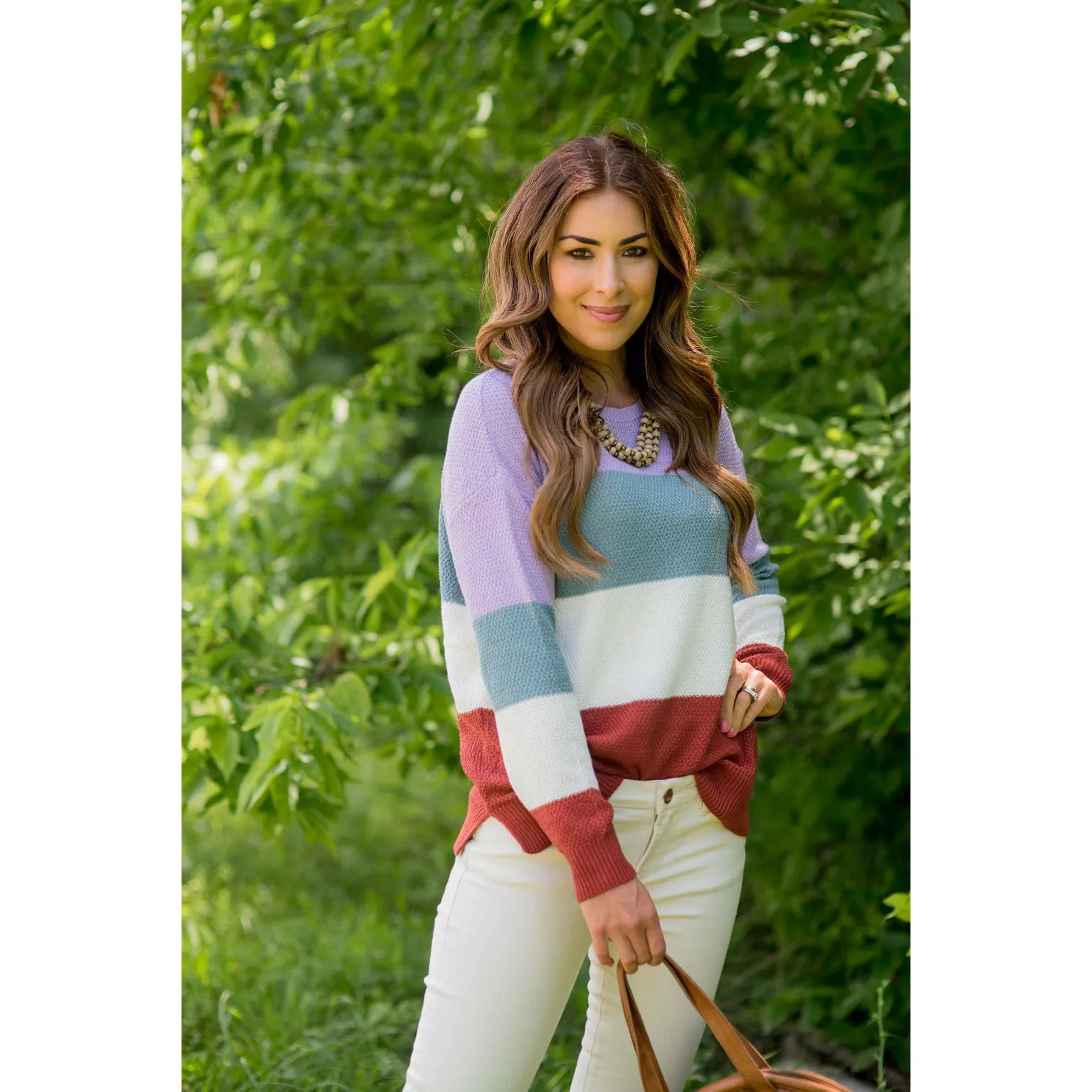 Color Blocked Lightweight Sweater