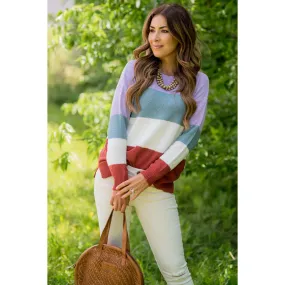 Color Blocked Lightweight Sweater