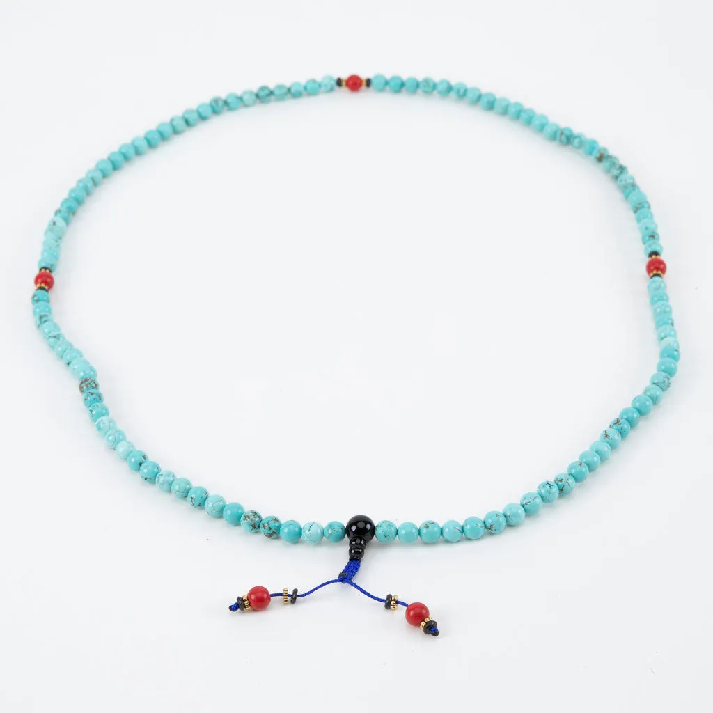 Coral & Turquoise Mala Necklace