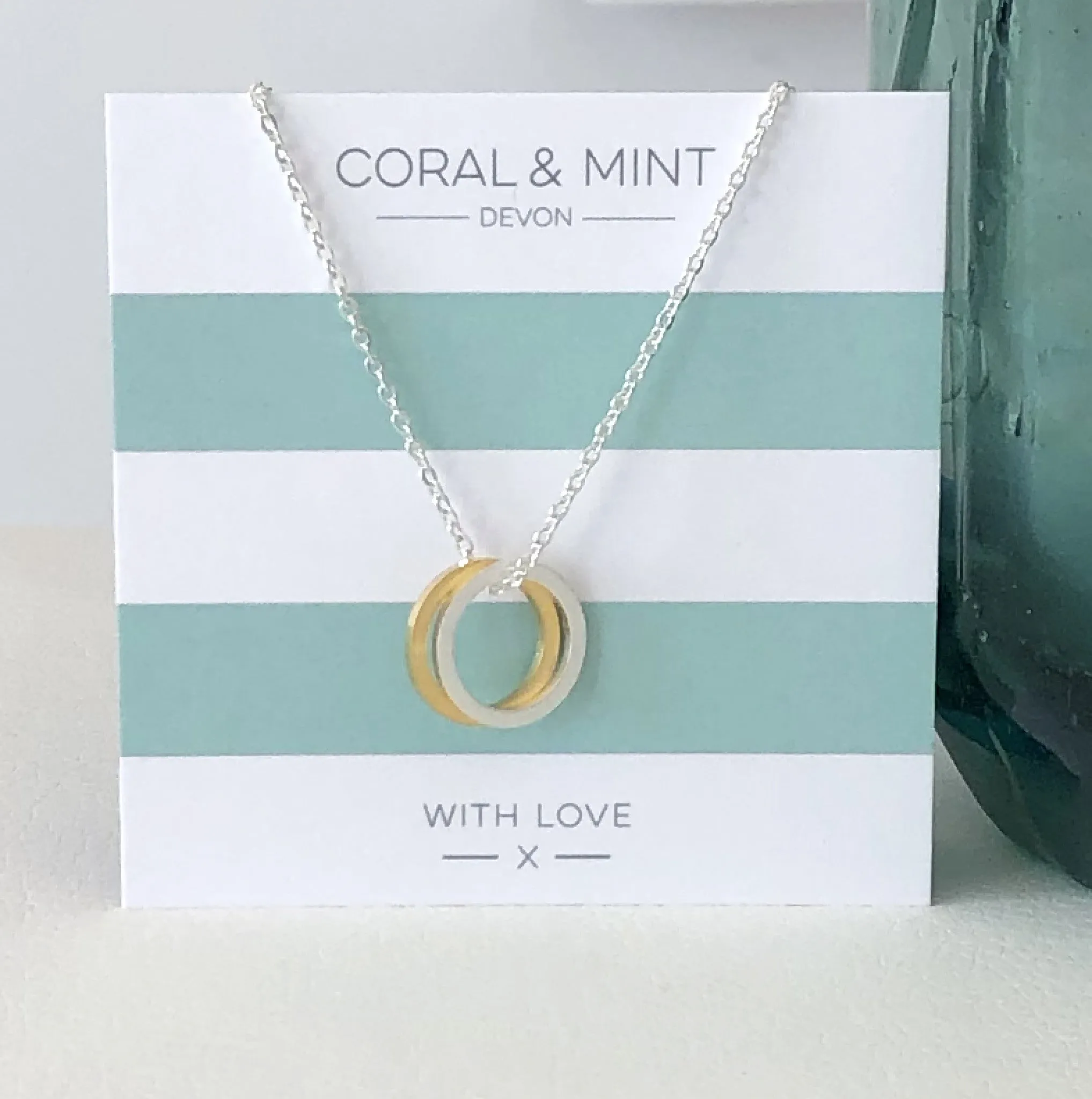 Coral And Mint Double Eternity Necklace