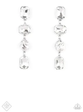 Cosmic Heiress White Earrings - Paparazzi Accessories