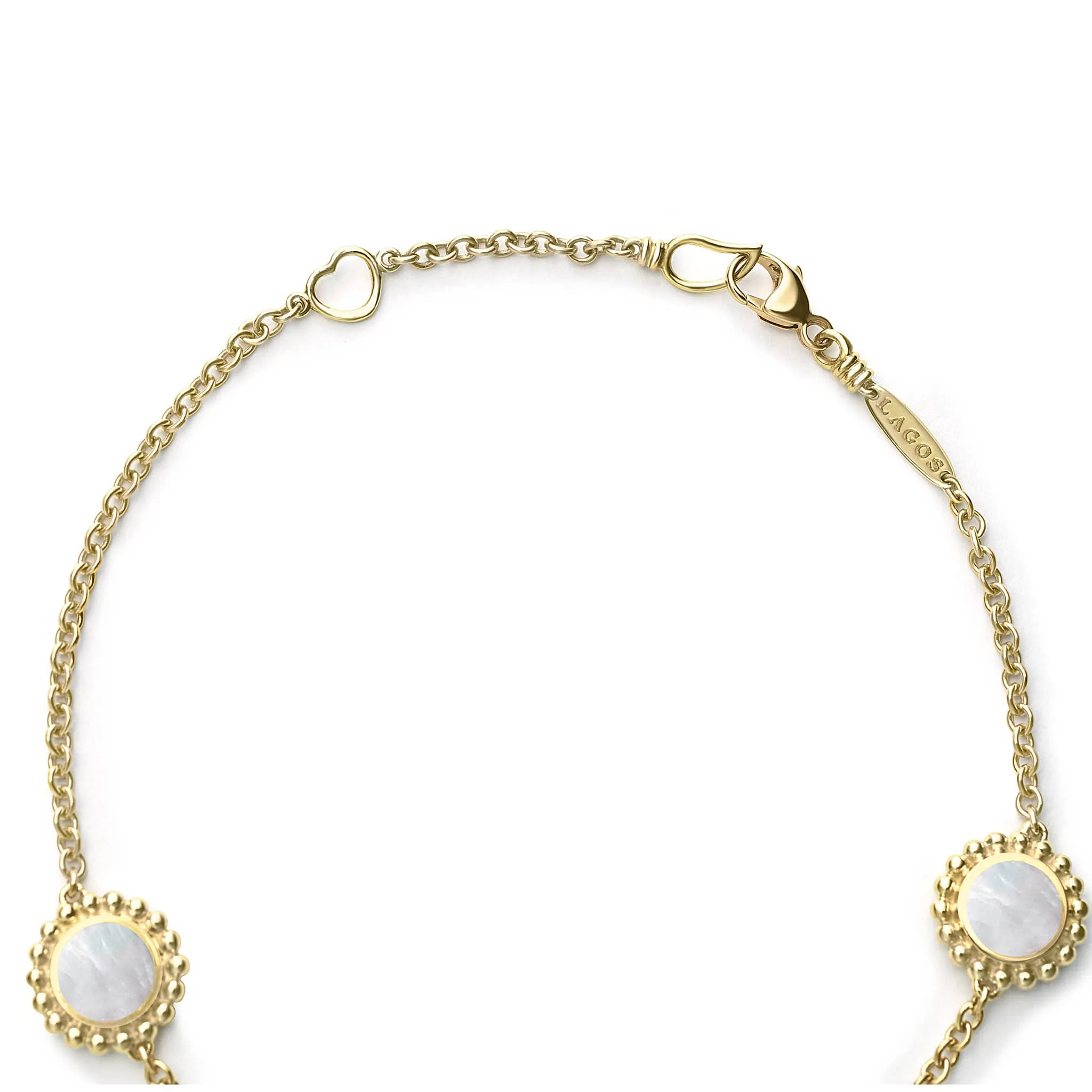 Covet Three Station Round Mother of Pearl Bracelet