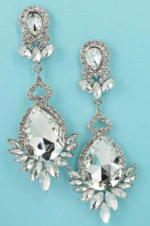 Crystal Chandelier TearDrop Earrings