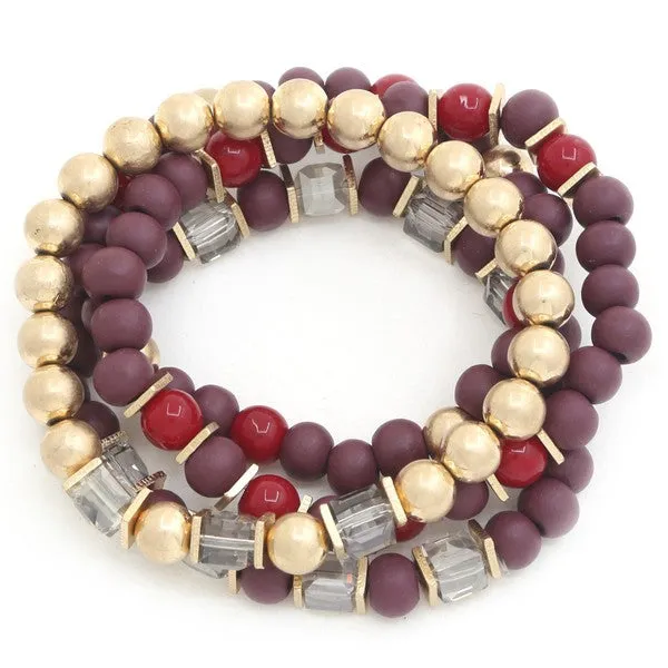 Cube Beaded Bracelet Set