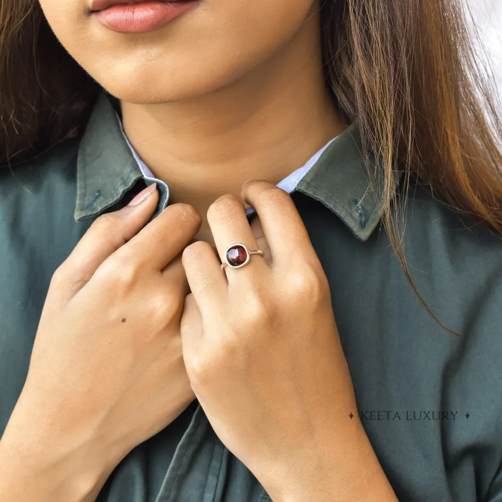 Cushion Conquer - Garnet Ring