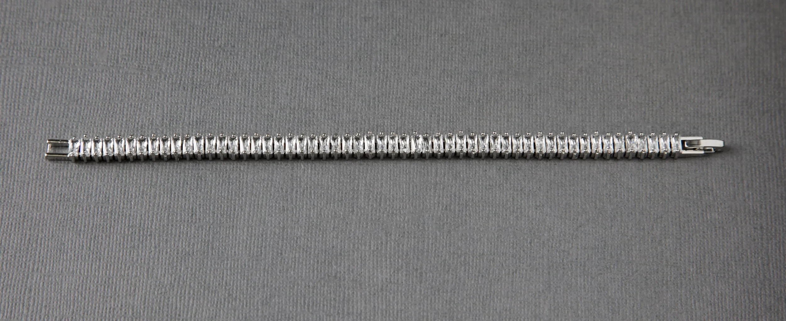 CZ Tennis Bracelet of Baguettes