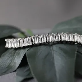 CZ Tennis Bracelet of Baguettes