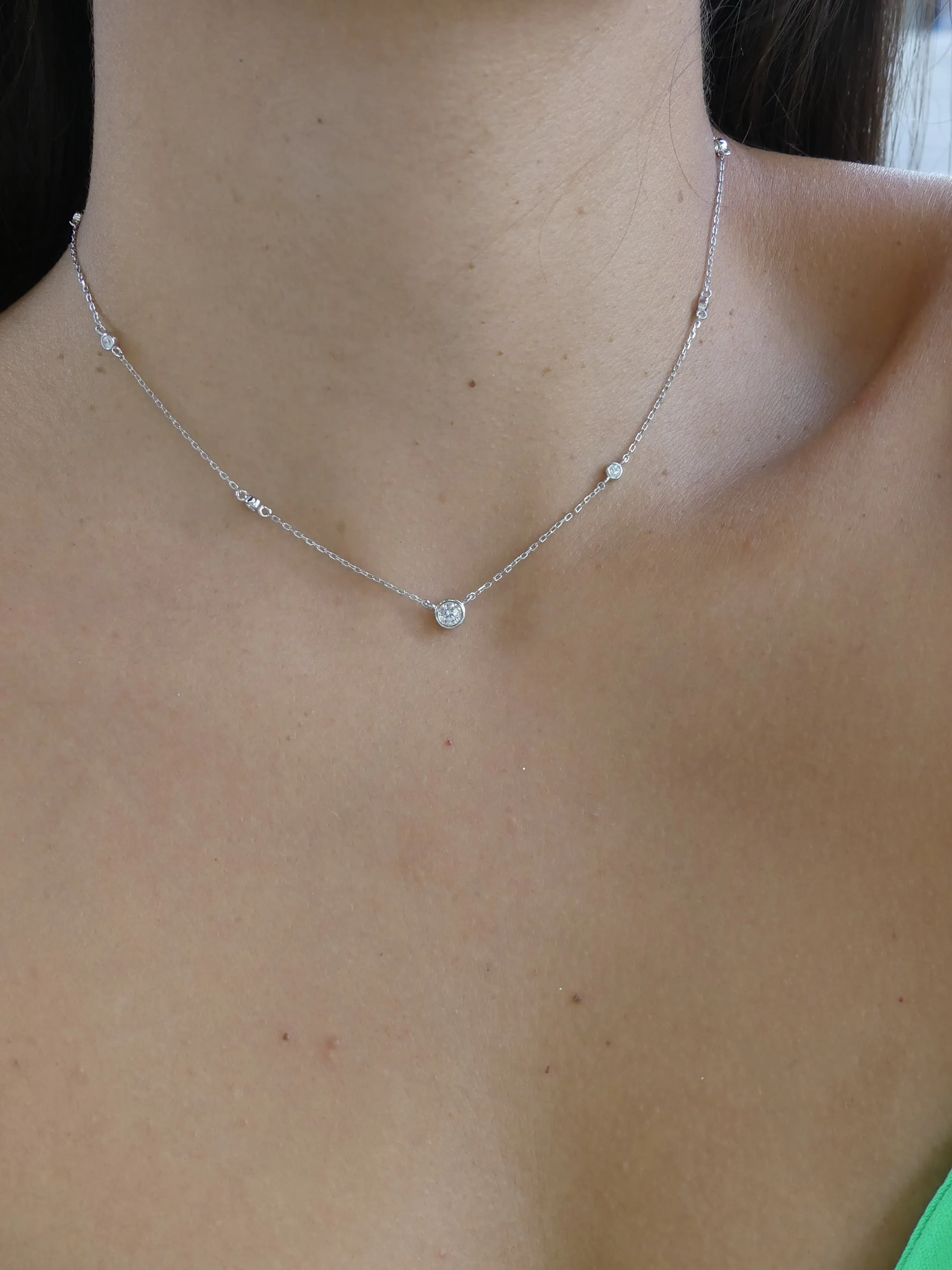 Dainty Short Necklace, 925 Sterling Silver Zircon Daily Casual Wear Luxury Necklaces