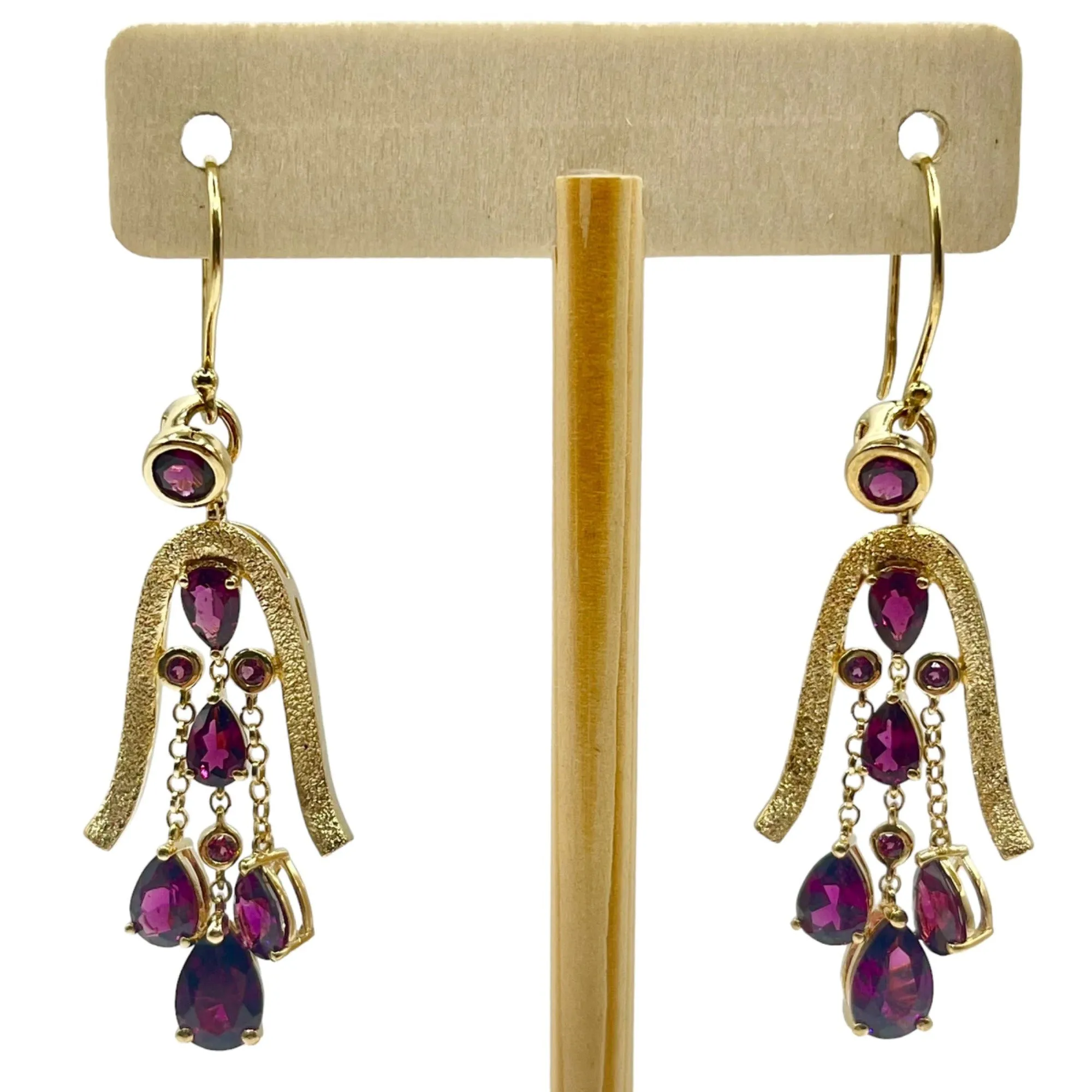 Dalia Pink Tourmaline Sterling Silver Gold Vermeil Dangle Chandelier Earrings