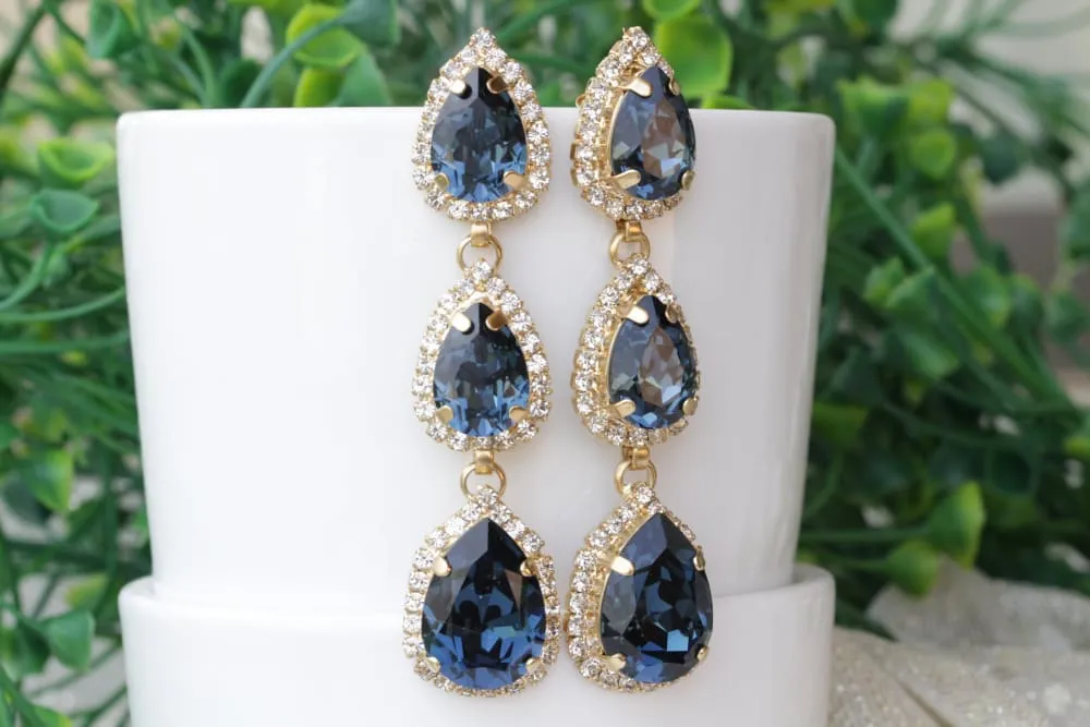 DARK BLUE EARRINGS