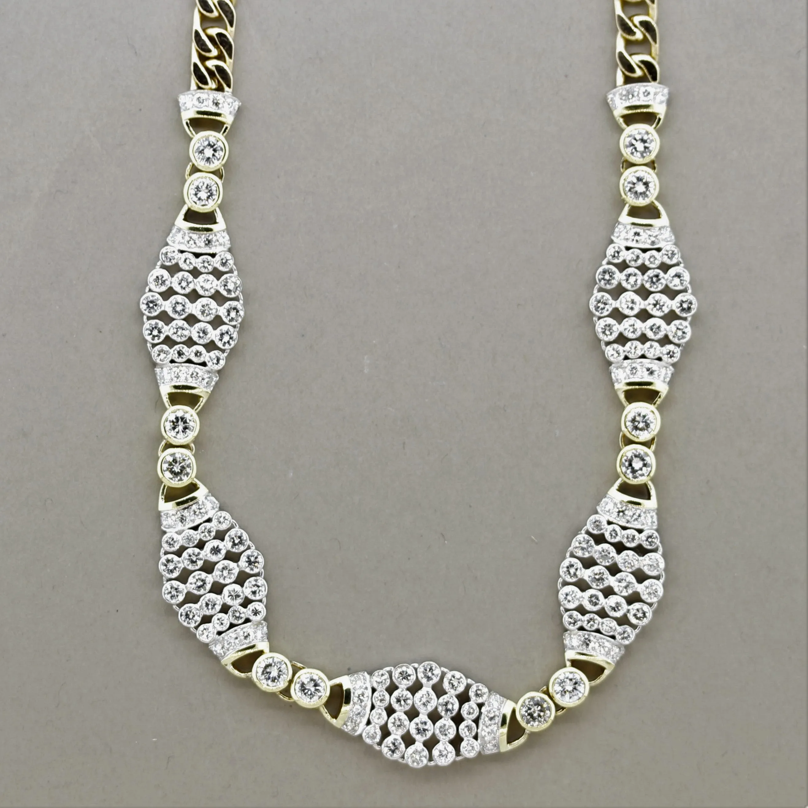 Diamond Gold-Link Choker Necklace