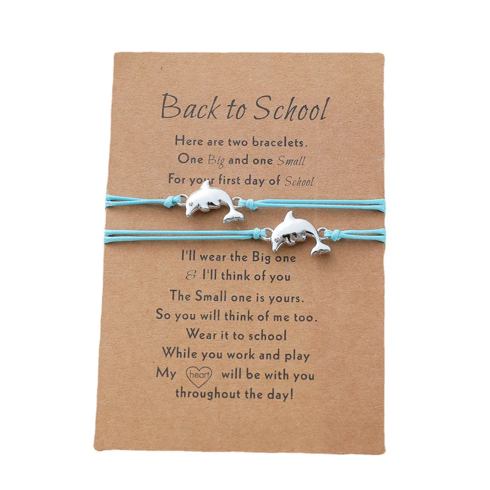 Dolphin School Season Card Bracelet Personality Parent-child