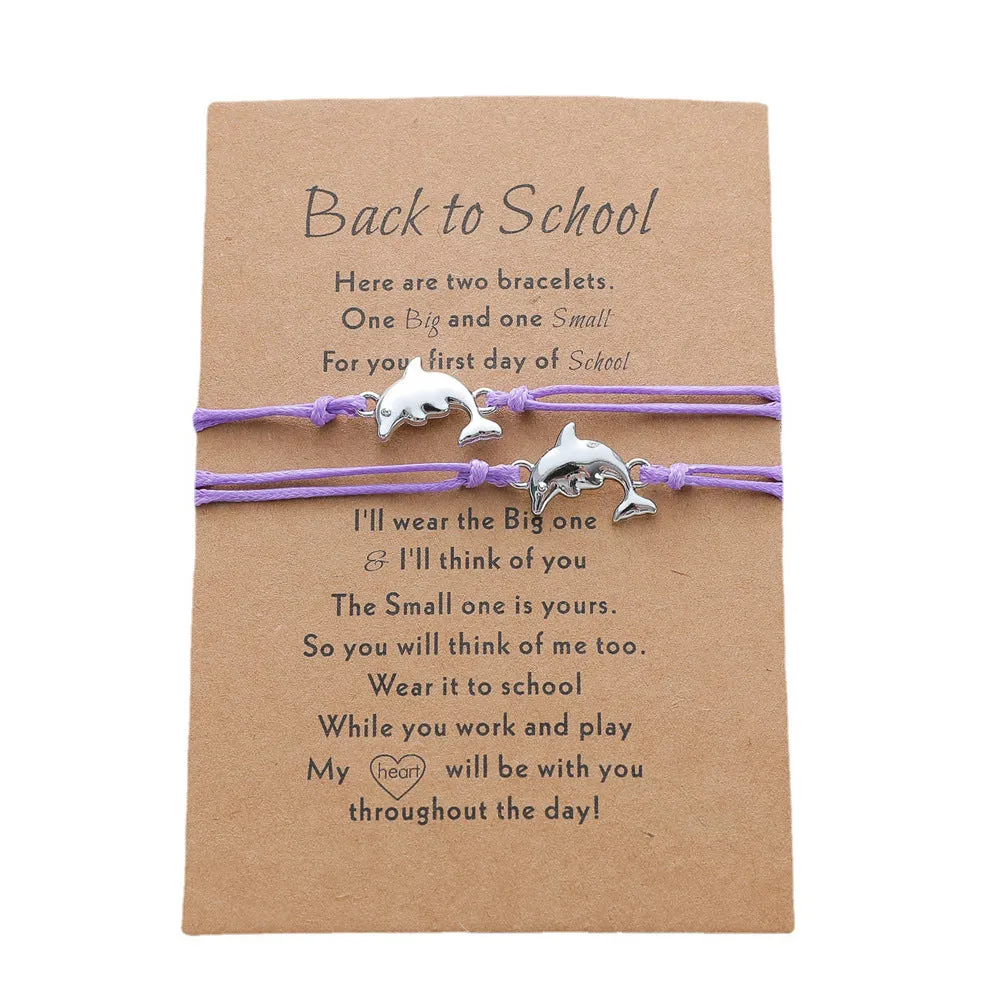 Dolphin School Season Card Bracelet Personality Parent-child