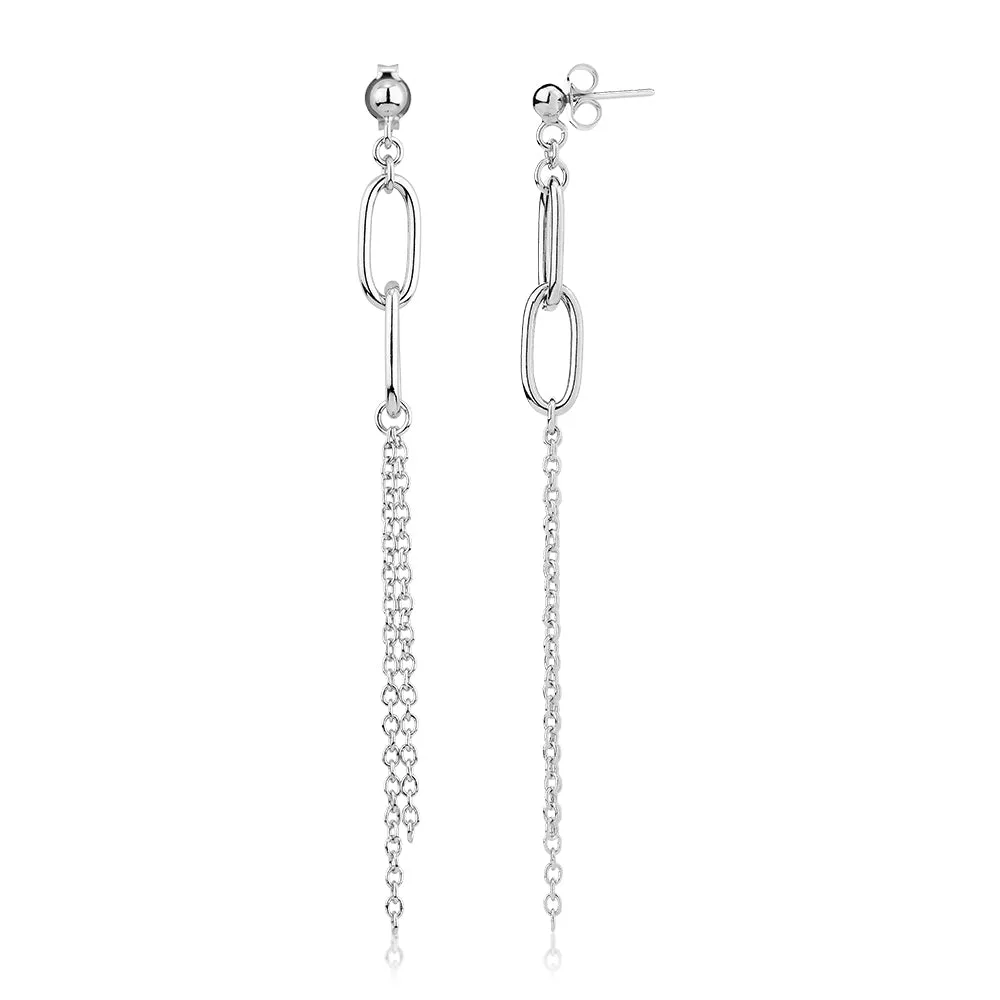 Drop earrings in sterling silver