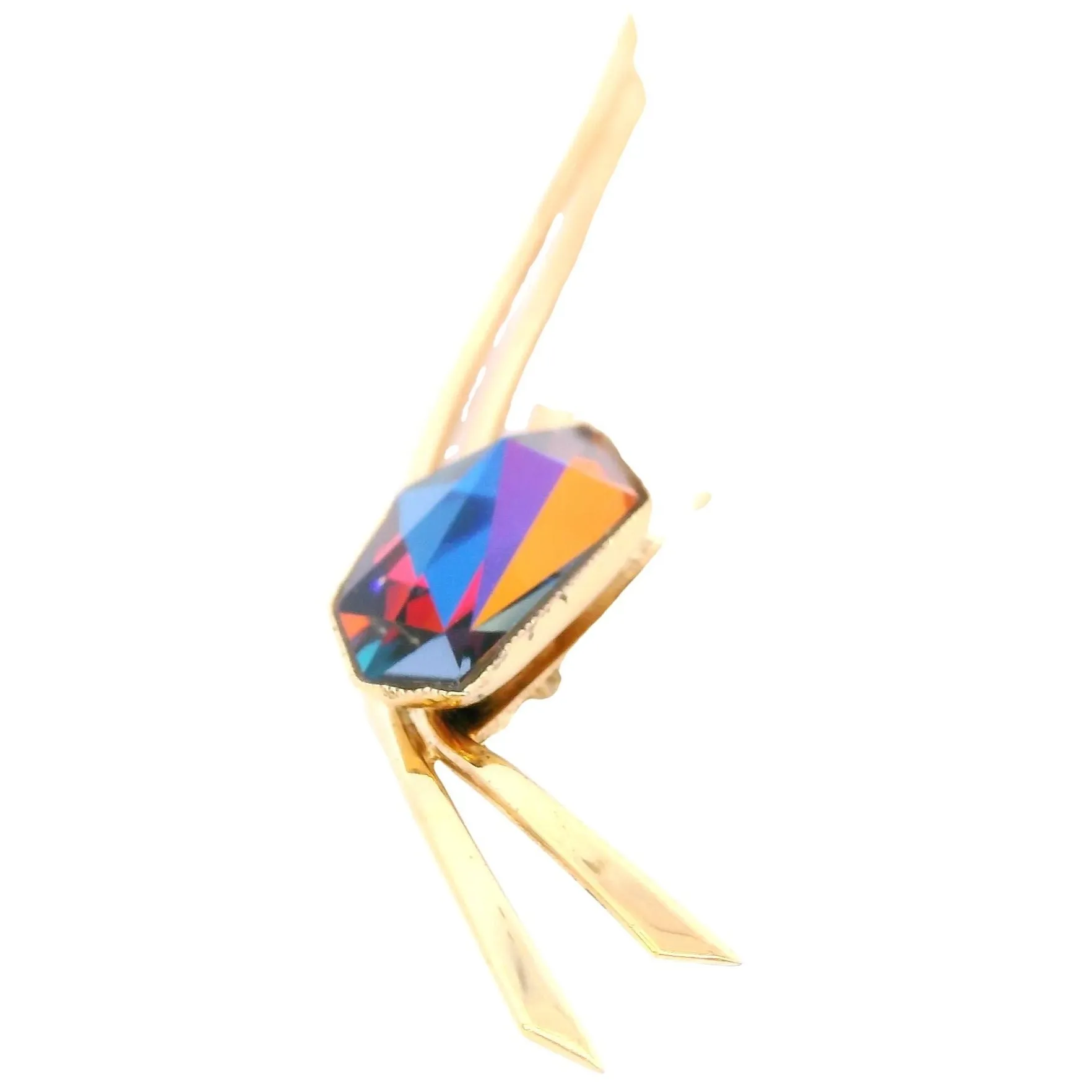 Elegant Donald Simpson Gold-Plated Silver Mystic Topaz Brooch