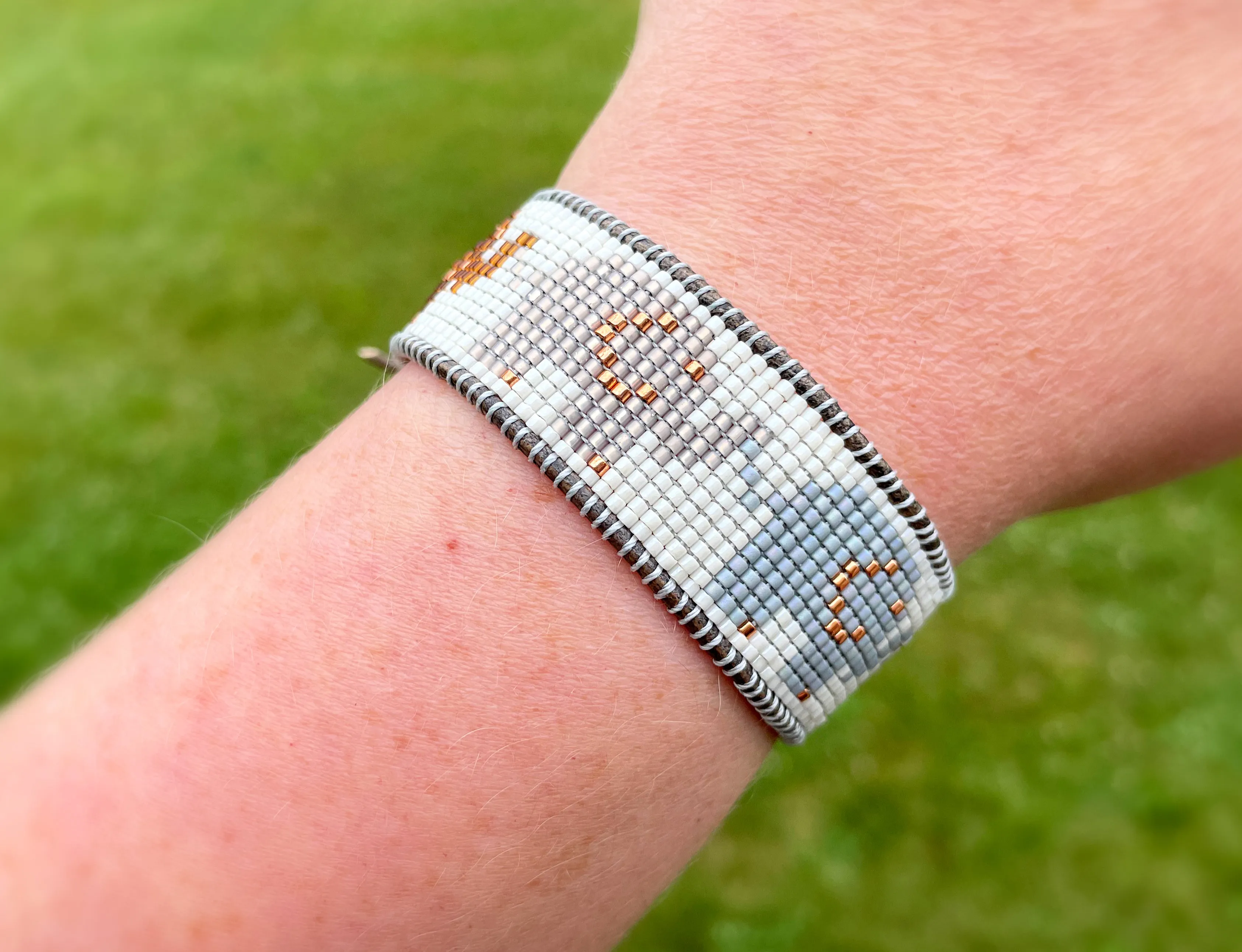 Elephant Bead Loom Woven Leather Friendship Bracelet