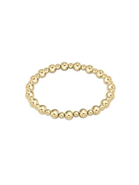 enewton Classic Grateful Pattern Gold Bead Bracelet: 6mm