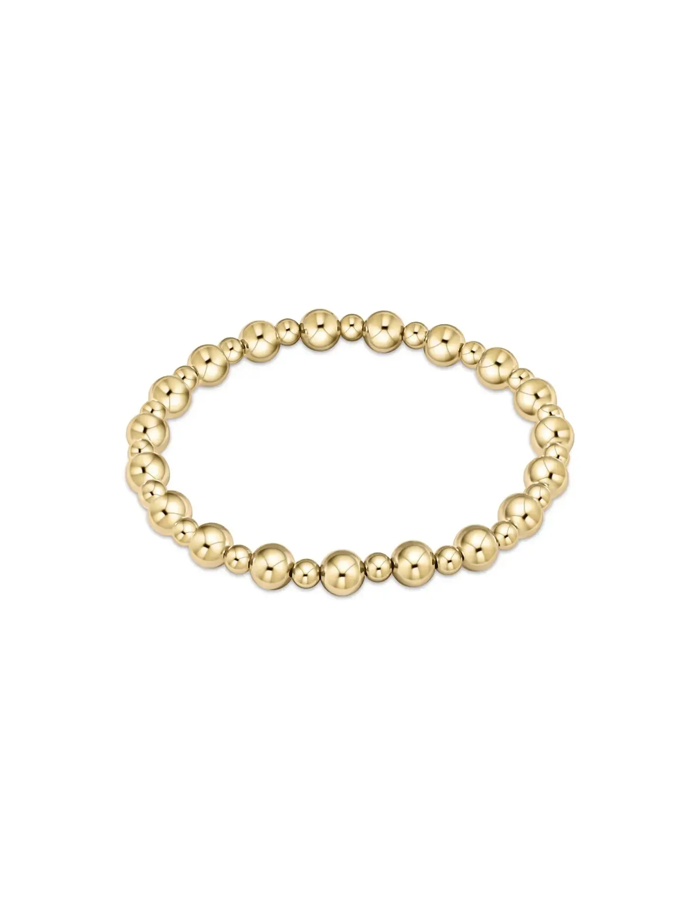 enewton Classic Grateful Pattern Gold Bead Bracelet: 6mm