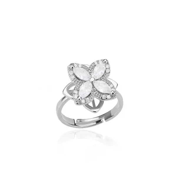 Exquisite Sparkling Adjustable Ring for Christmas Gift