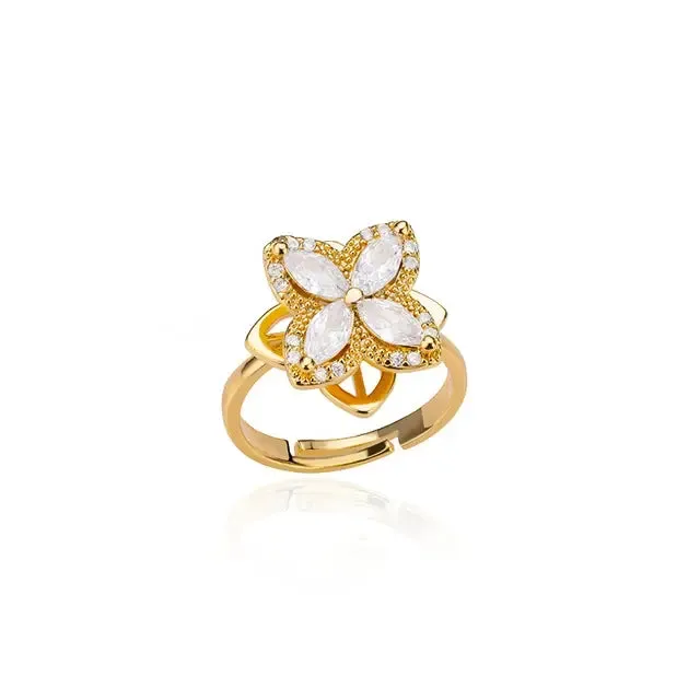 Exquisite Sparkling Adjustable Ring for Christmas Gift