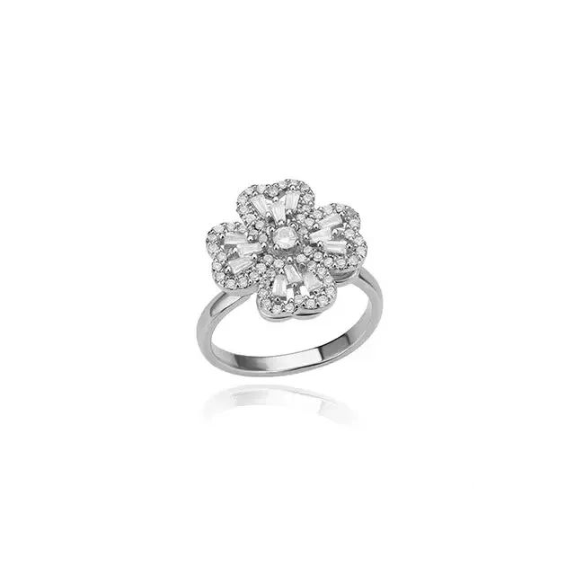 Exquisite Sparkling Adjustable Ring for Christmas Gift