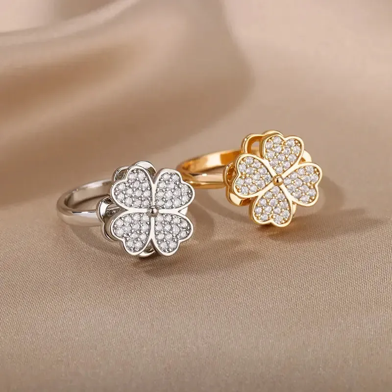 Exquisite Sparkling Adjustable Ring for Christmas Gift