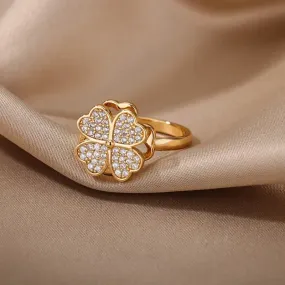 Exquisite Sparkling Adjustable Ring for Christmas Gift