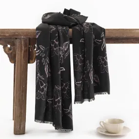 FH23-5346 Floral printed winter scarf