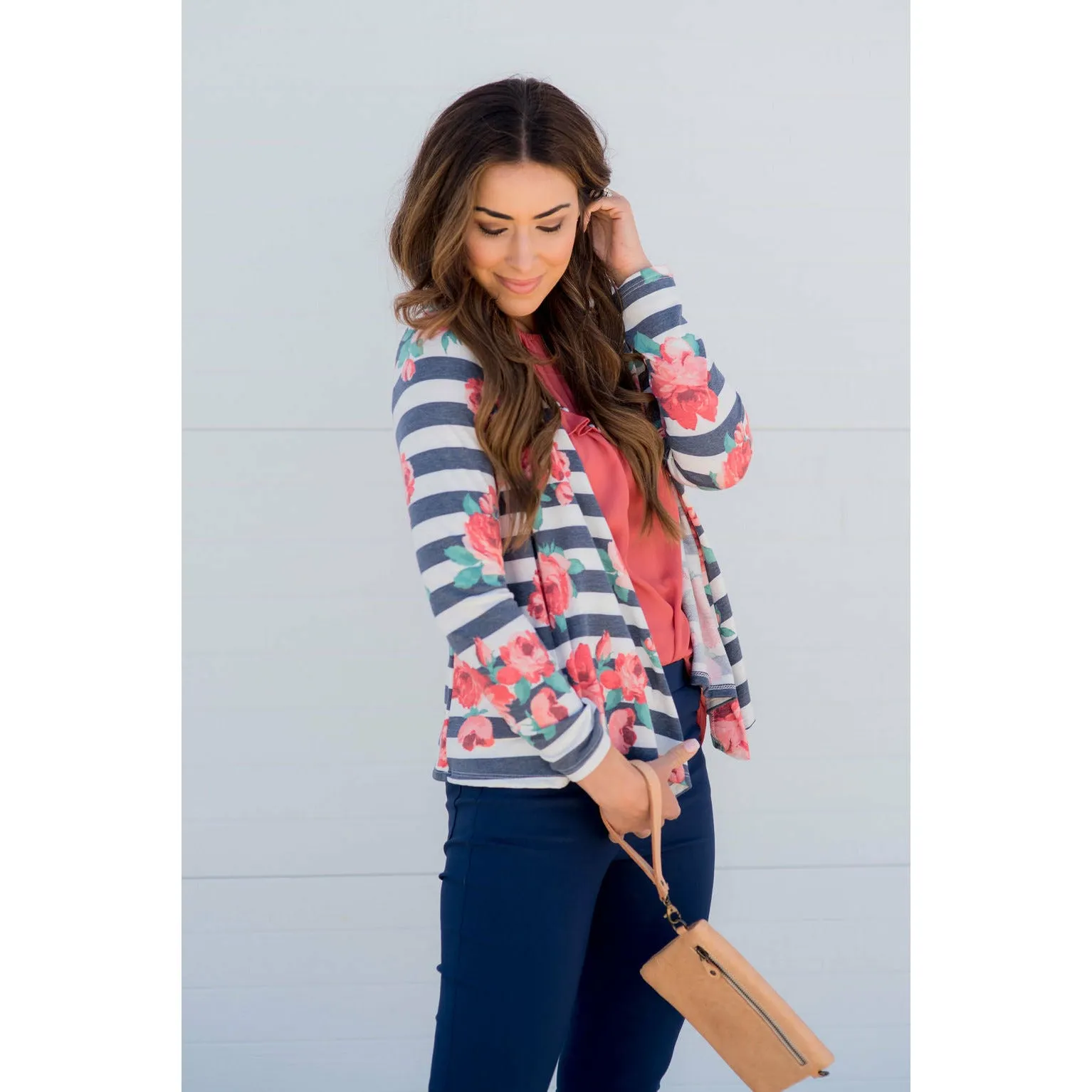 Floral Striped Cardigan