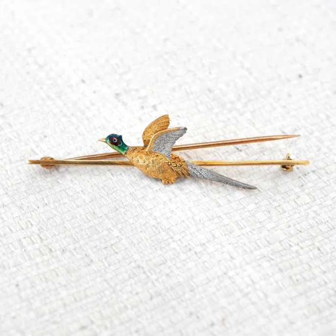 Flying Pheasant Brooch