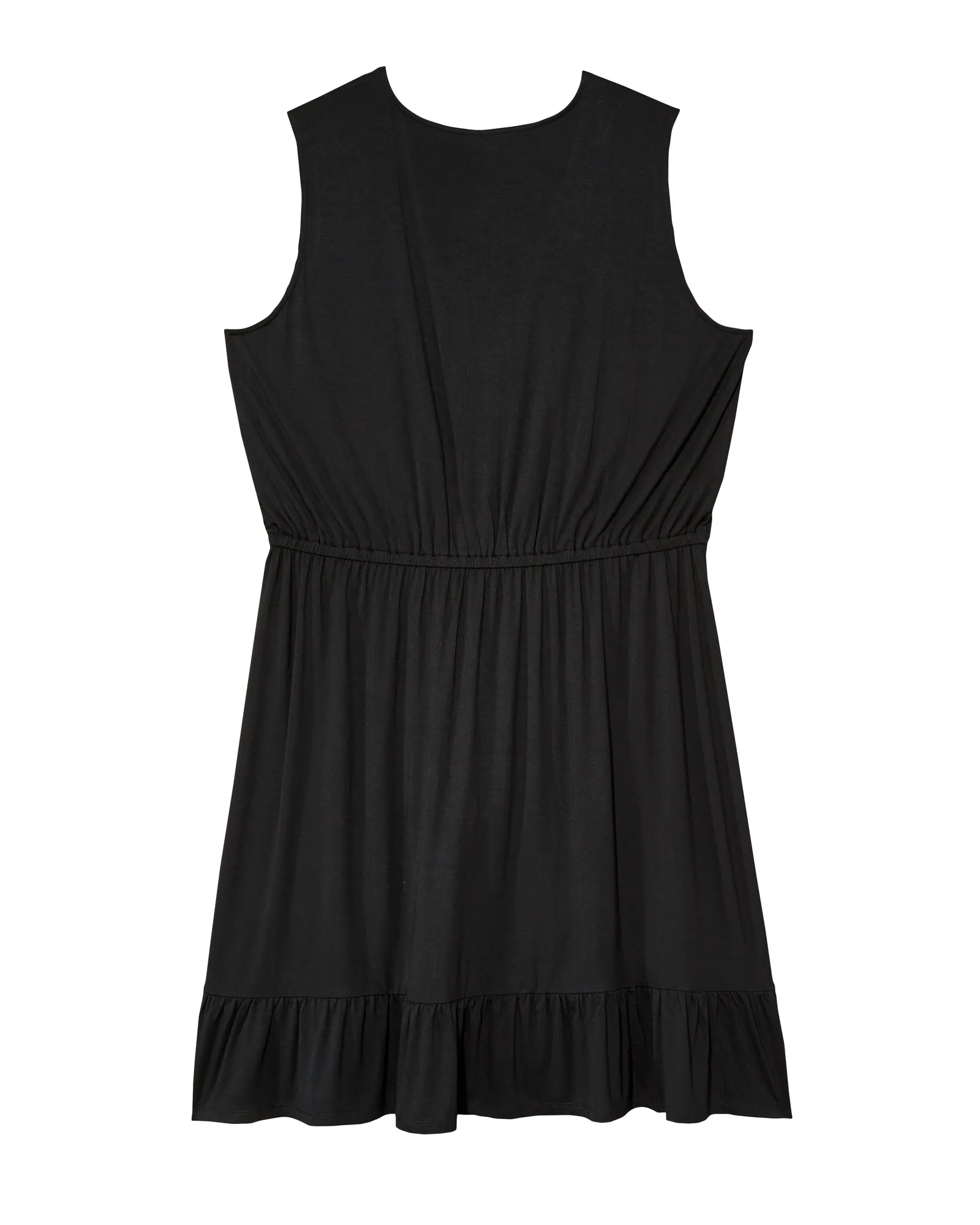 Fontana Sleeveless Knit Embroidered Neckline Dress | Black / White