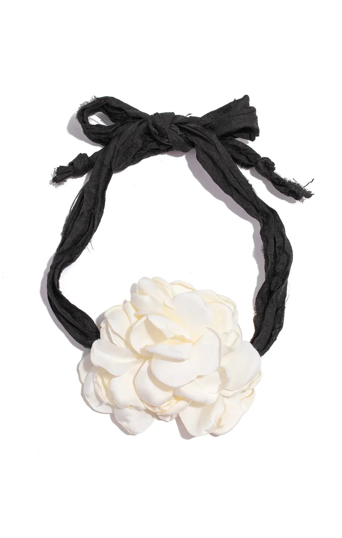 Frasier Sterling Rosette Choker ~ White/Black