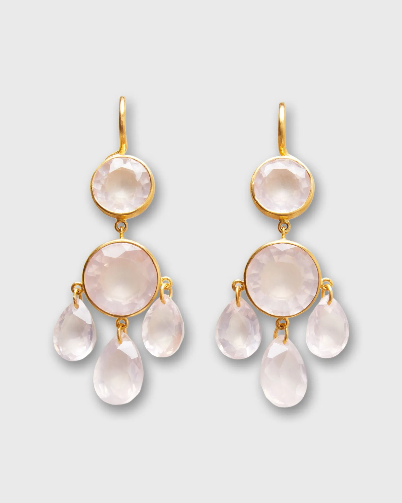 Gabrielle D'Estrees Earrings in Rose Quartz