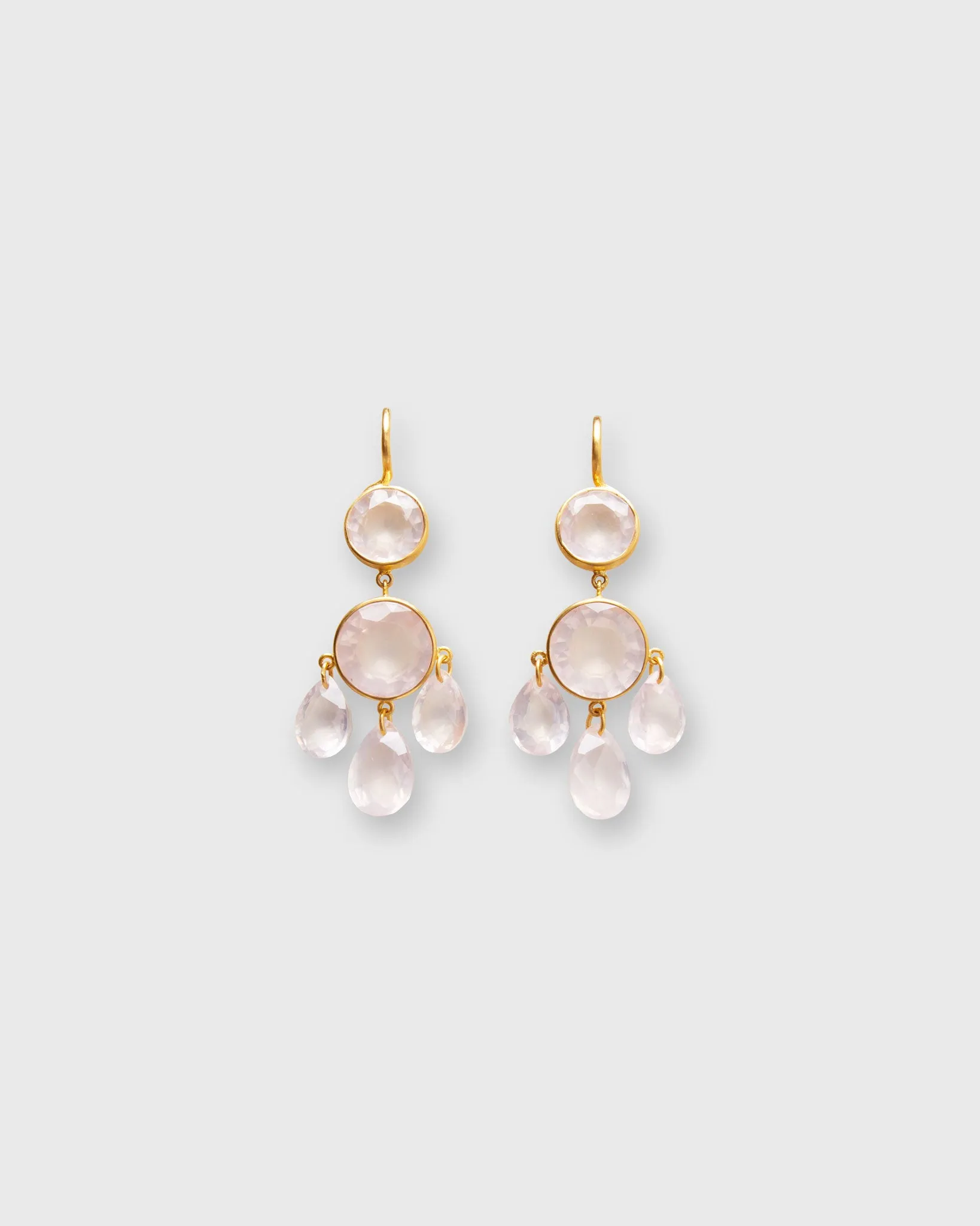 Gabrielle D'Estrees Earrings in Rose Quartz